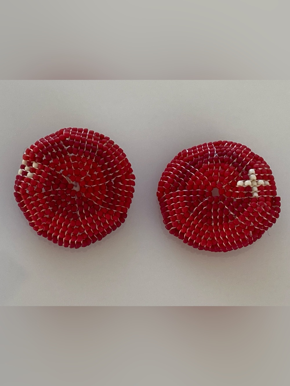 Bribol Hand Beaded Round Post Earrings